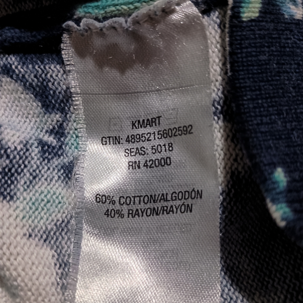 Basic Editions L/S Navy Floral Top - Picture 7 of 8